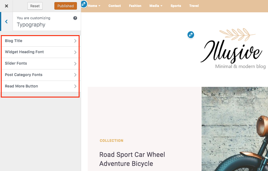 typography wp theme vinethemes