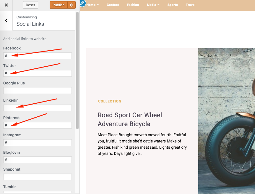 social media icons wp theme vinethemes