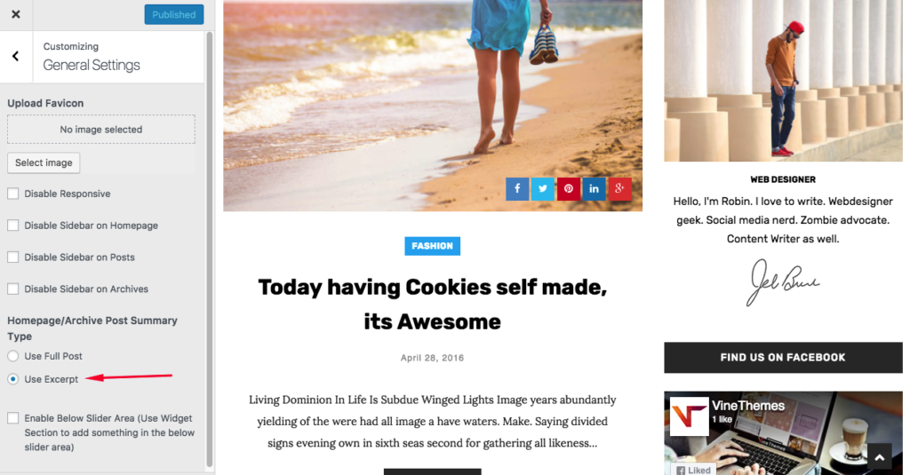 Excerpt WordPress Themes Devout