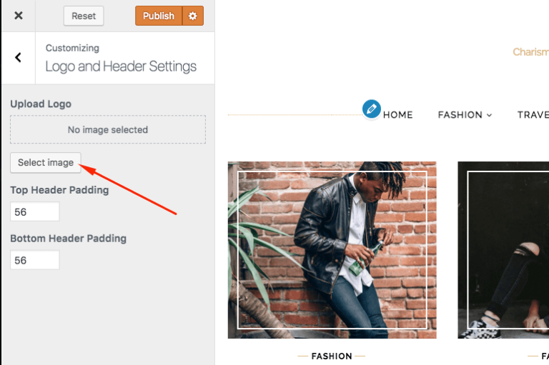 how to upload logo in wp theme