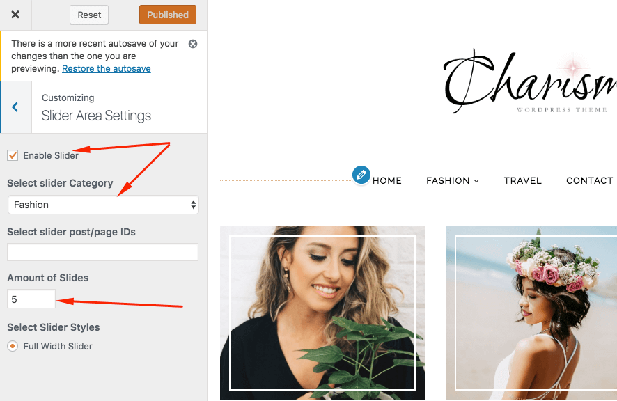 how to setup slider in wp theme