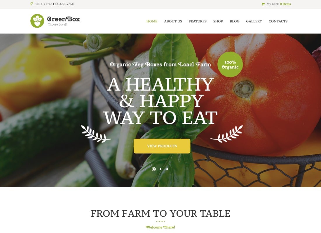 Green Box | Eco Farm & Organic Products Store WordPress Theme
