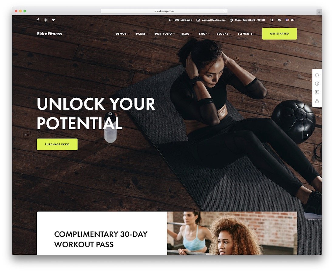 ekko WordPress sports theme