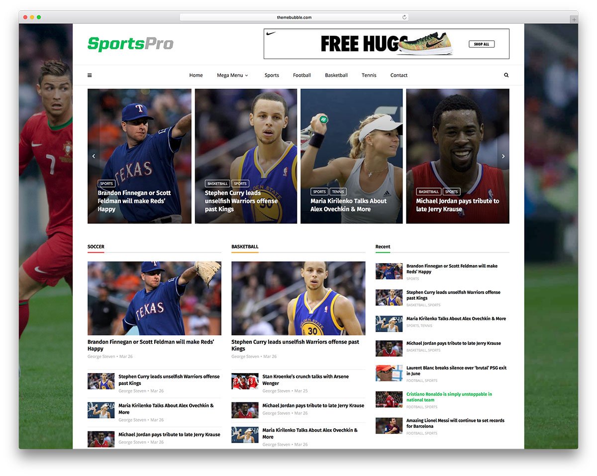 WordPress sports theme