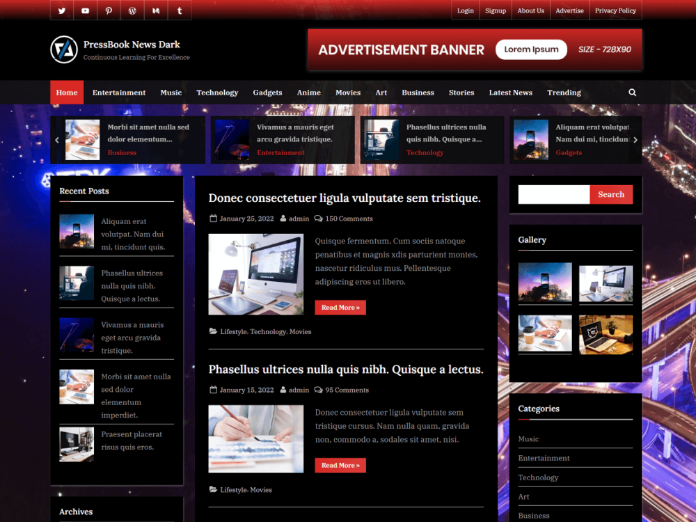 dark wp theme
