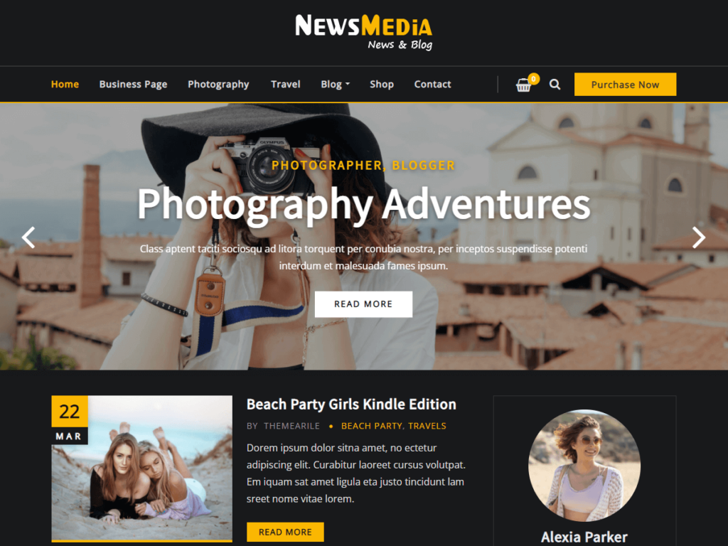 modern wordpress theme