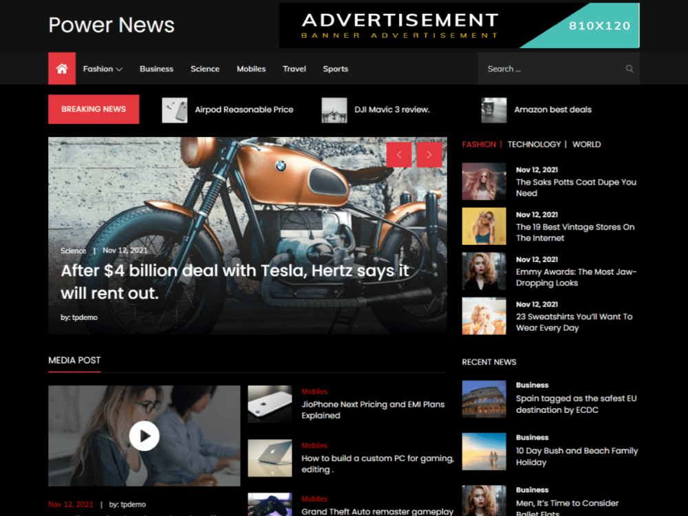power news wordpress theme