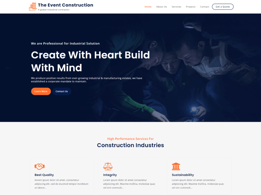 The Event Construction WordPress Theme