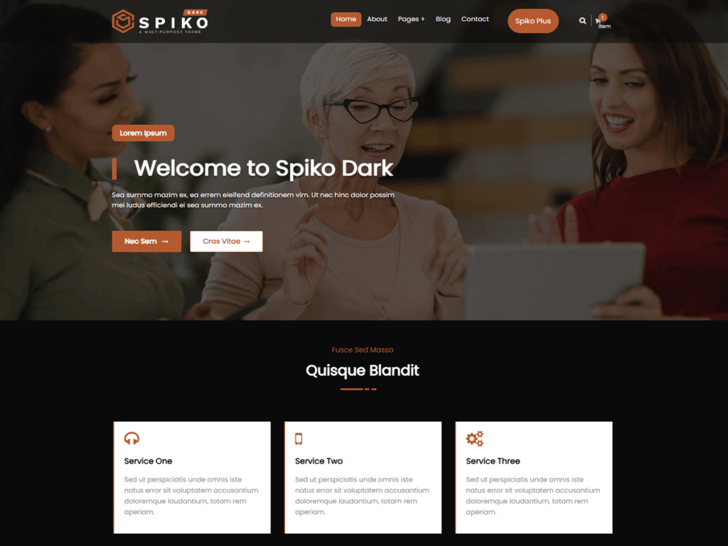 Spiko Dark Elegant WordPress Theme