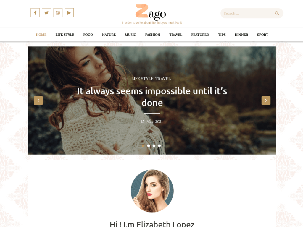 modern wordpress theme zago