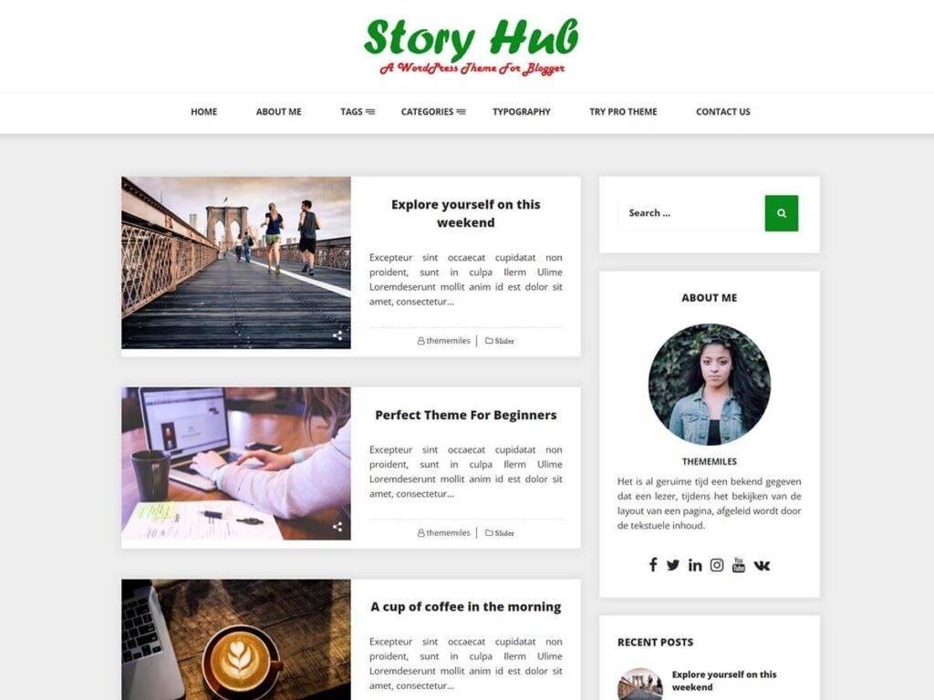 story hub responsive wordpress theme