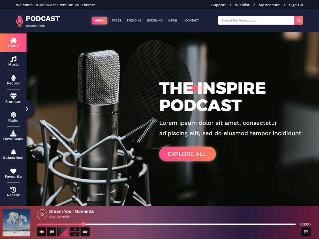 Audio Podcast wordpress theme