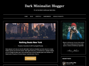 Dark Minimalist blogger WordPress Theme
