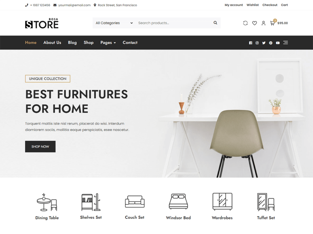 Bosa store wordpress theme