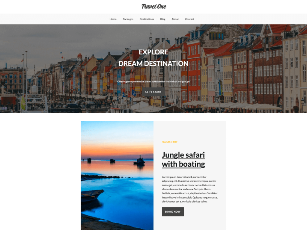 Travel one wordpress theme