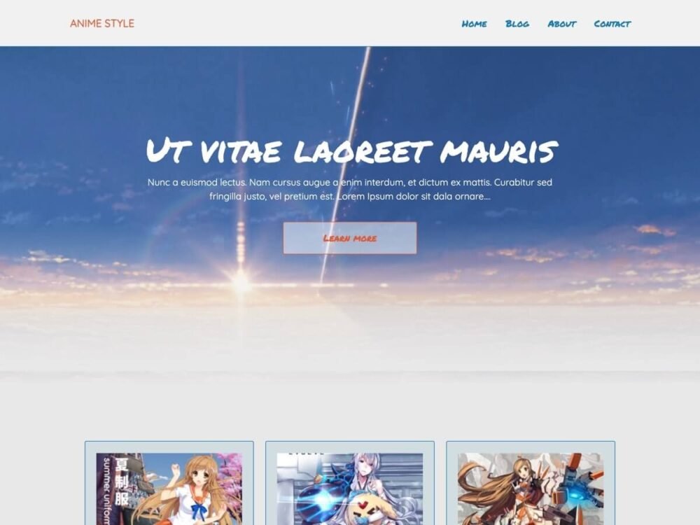 anime games wordpress theme