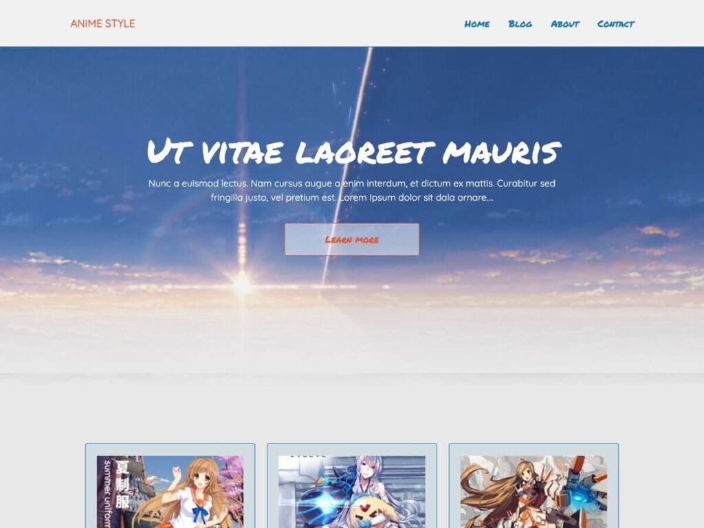 anime games wordpress theme
