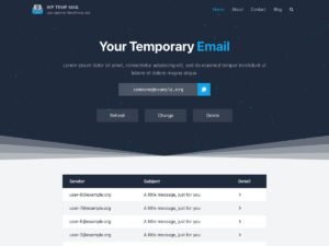 Temp Mail X WordPress Theme