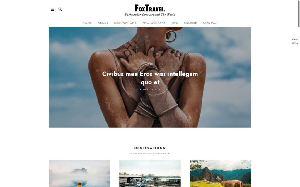 The Fox Travel WordPress Theme