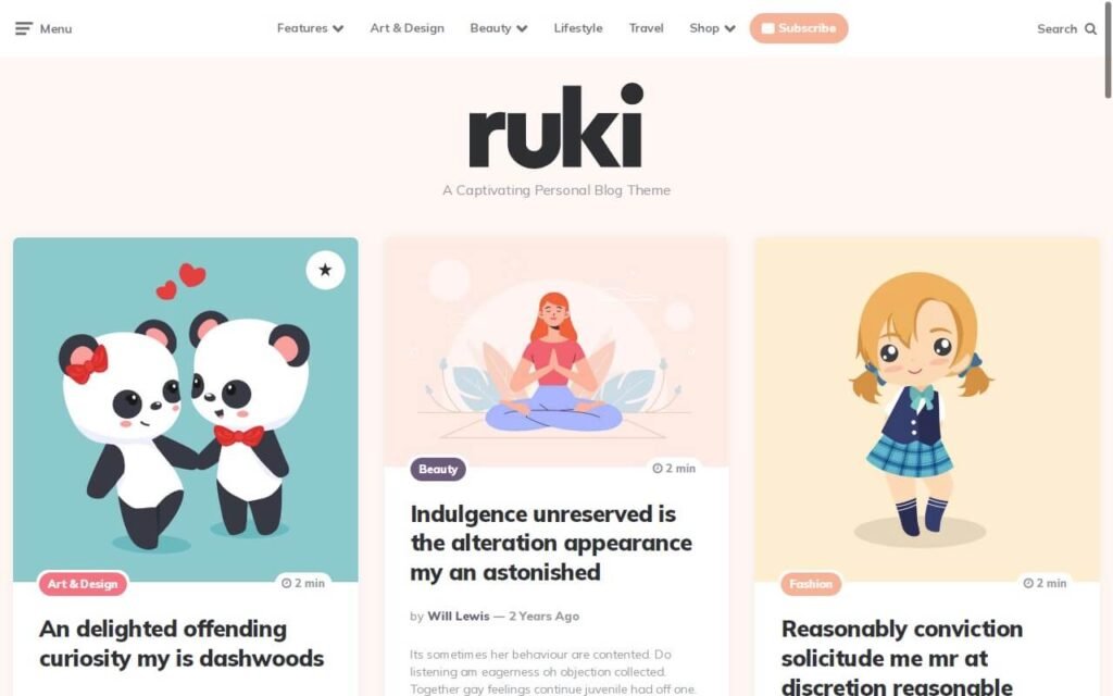 Ruki Captivating Personal Travel WP Theme