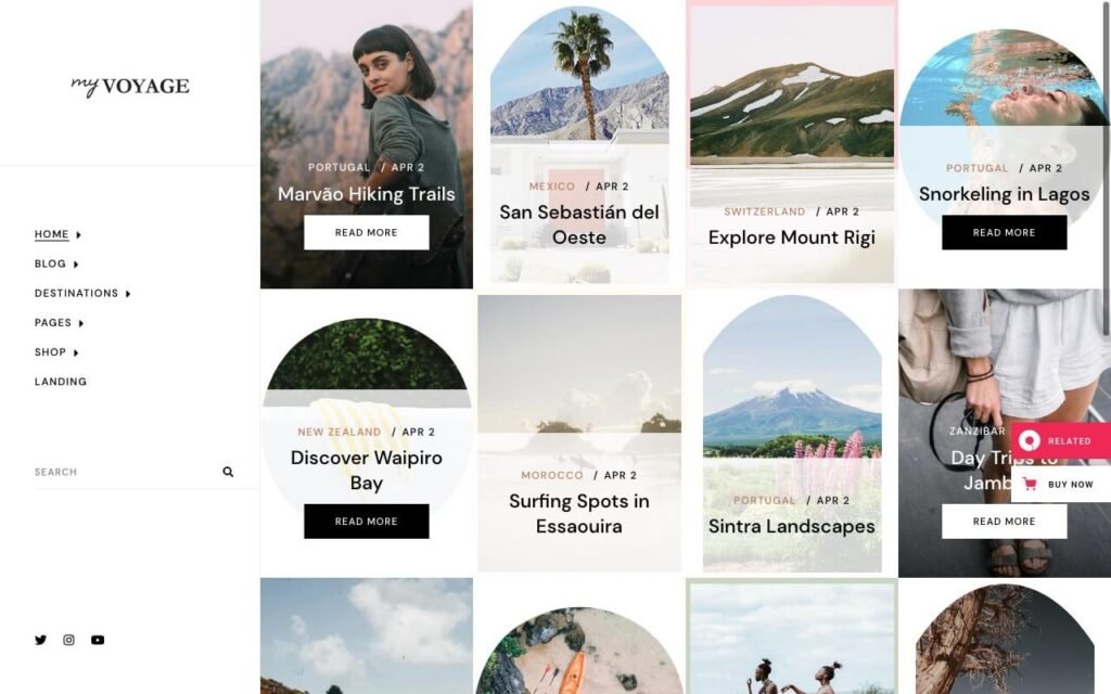 MyVoyage Blog Tour WordPress Theme