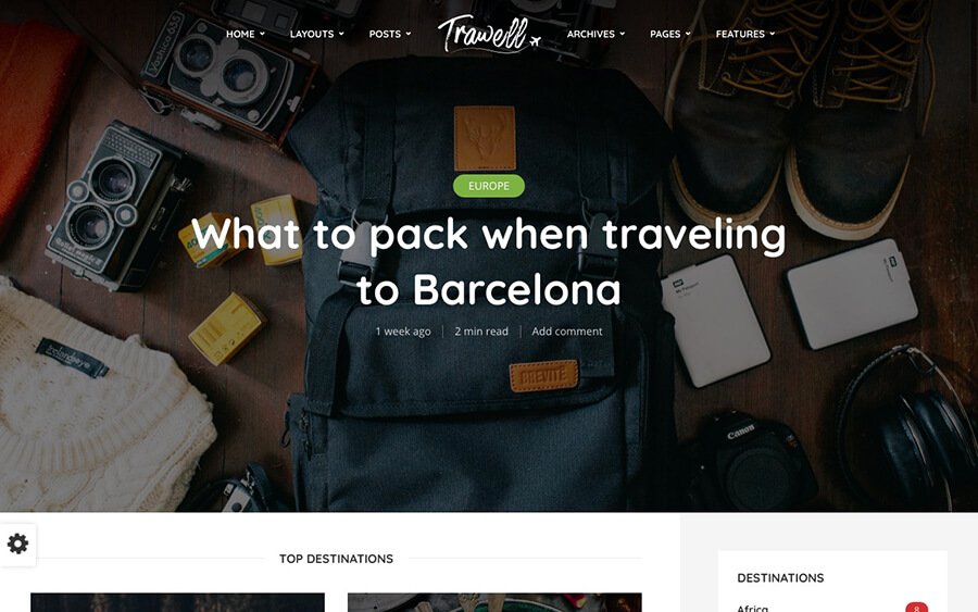 trawell travel wordpress theme