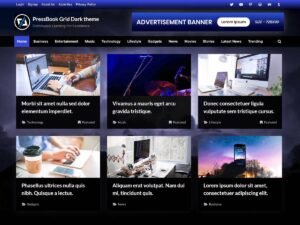 PressBook Grid Dark WordPress Theme