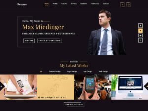 Business Card Resume WordPress Theme
