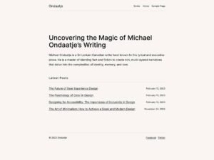 Ondaatje WordPress Theme