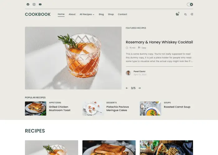 food wordpress theme free download