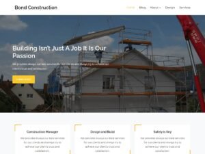 Bond Construction website type WordPress Theme