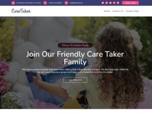 Caretaker babysitting website WordPress Theme