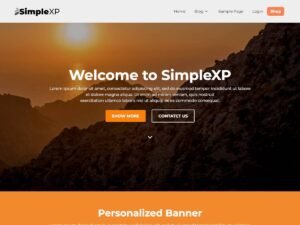 SimpleXP header custom WordPress Theme