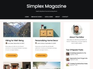 Simplex Magazine content customization WordPress Theme