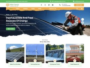 Solar Panel Distributor users website WordPress Theme