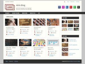 Airin Blog options menu WordPress Theme