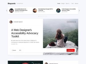 Blogcards options design WordPress Theme
