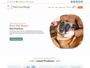 Pet Shop pages header WordPress Theme