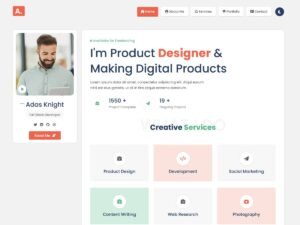 Adas Portfolio multipurpose personal WordPress Theme