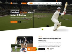Cricket League websites users WordPress Theme