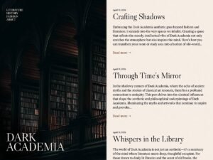 Dark Academia blog aesthetics WordPress Theme