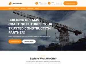 Mighty Builders construction blocks WordPress Theme