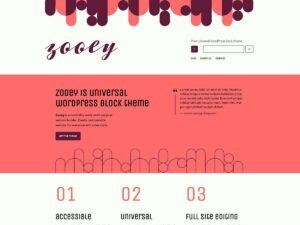 Zooey block editing WordPress Theme