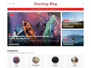 Dazzling Blog bloggers content WordPress Theme