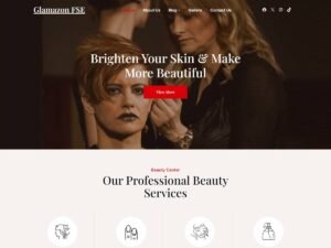 Glamazon FSE makeup salon WordPress Theme