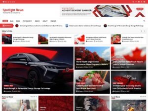 Spotlight News demo magazine WordPress Theme