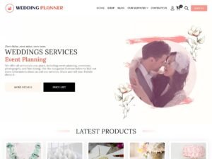 Wedding Planner: Event Management homepage custom WordPress Theme