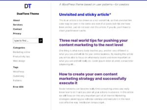 DualTone layout content WordPress Theme