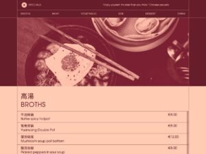 Specials restaurant menu WordPress Theme