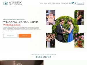 Wedding Photography section homepage WordPress Theme